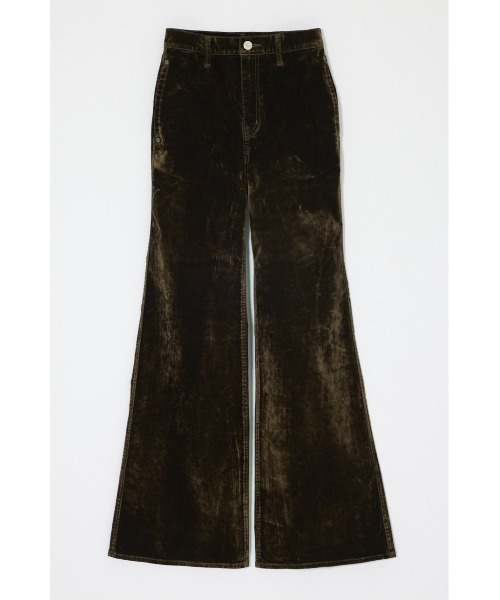 MOUSSY(マウジー)の「【26年AW新作】【セットアップ対応】VELVET LONG LEG FLARE(デニムパンツ・レディース・ボルドー/カーキ/ブラウン/ブラック・1/2/0)」の3枚目の写真