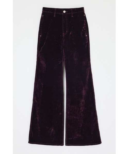 MOUSSY(マウジー)の「【26年AW新作】【セットアップ対応】VELVET LONG LEG FLARE(デニムパンツ・レディース・ボルドー/カーキ/ブラウン/ブラック・1/2/0)」の6枚目の写真