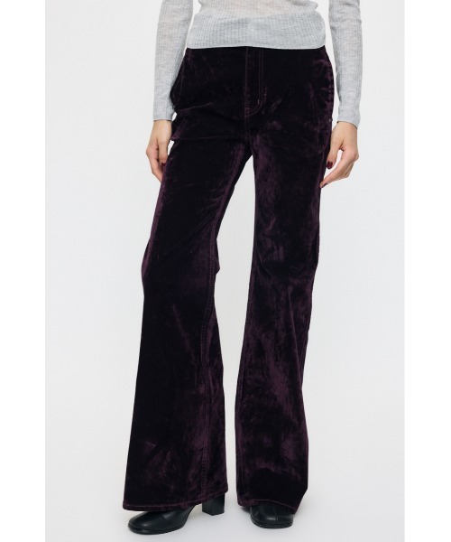 MOUSSY(マウジー)の「【26年AW新作】【セットアップ対応】VELVET LONG LEG FLARE(デニムパンツ・レディース・ボルドー/カーキ/ブラウン/ブラック・1/2/0)」の13枚目の写真