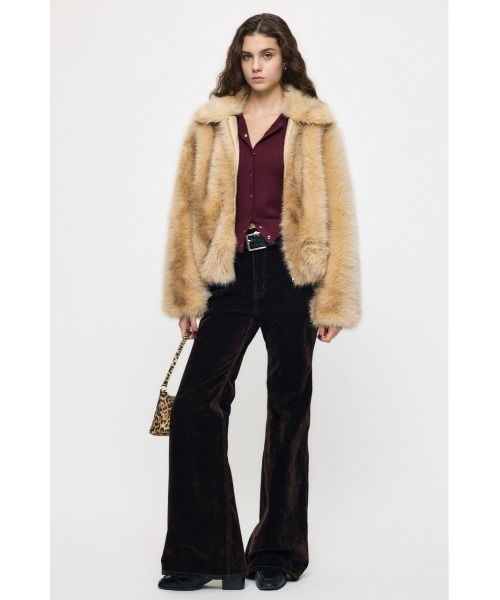 MOUSSY(マウジー)の「【26年AW新作】【セットアップ対応】VELVET LONG LEG FLARE(デニムパンツ・レディース・ボルドー/カーキ/ブラウン/ブラック・1/2/0)」の15枚目の写真