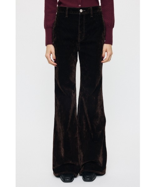 MOUSSY(マウジー)の「【26年AW新作】【セットアップ対応】VELVET LONG LEG FLARE(デニムパンツ・レディース・ボルドー/カーキ/ブラウン/ブラック・1/2/0)」の18枚目の写真