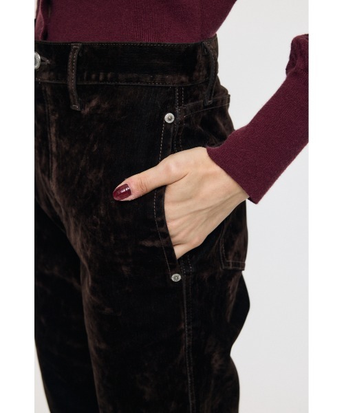 MOUSSY(マウジー)の「【26年AW新作】【セットアップ対応】VELVET LONG LEG FLARE(デニムパンツ・レディース・ボルドー/カーキ/ブラウン/ブラック・1/2/0)」の22枚目の写真