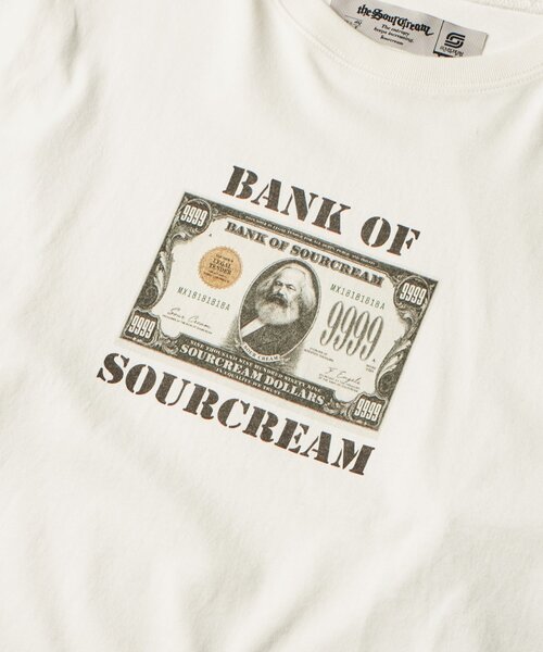 Sourcream(サワークリーム)の「【Sourcream/UINSEX】マルクス紙幣レイヤードワッフルトップス(Tシャツ/カットソー・レディース・ホワイト/ブラック・FREE)」の8枚目の写真