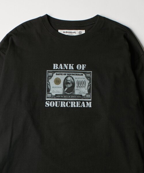 Sourcream(サワークリーム)の「【Sourcream/UINSEX】マルクス紙幣レイヤードワッフルトップス(Tシャツ/カットソー・レディース・ホワイト/ブラック・FREE)」の11枚目の写真