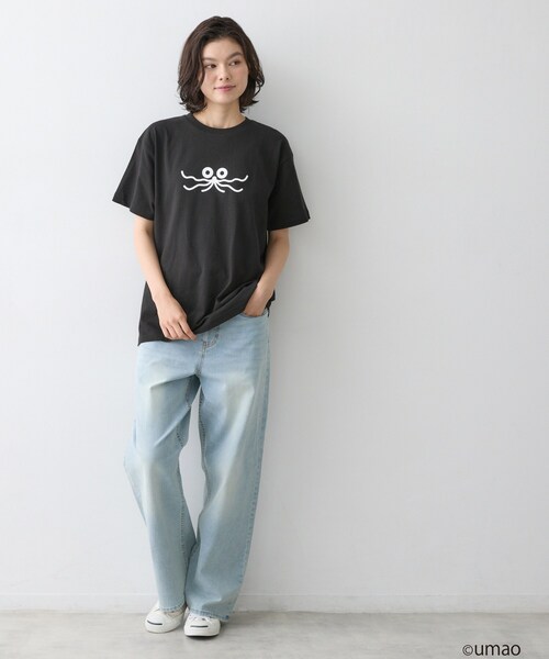Dessin(デッサン)の「UMAO×Dessinコラボ プリントキャットフェイスT(Tシャツ/カットソー・レディース・ブラック/ホワイト系・01/02)」の9枚目の写真