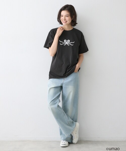 Dessin(デッサン)の「UMAO×Dessinコラボ プリントキャットフェイスT(Tシャツ/カットソー・レディース・ブラック/ホワイト系・01/02)」の10枚目の写真