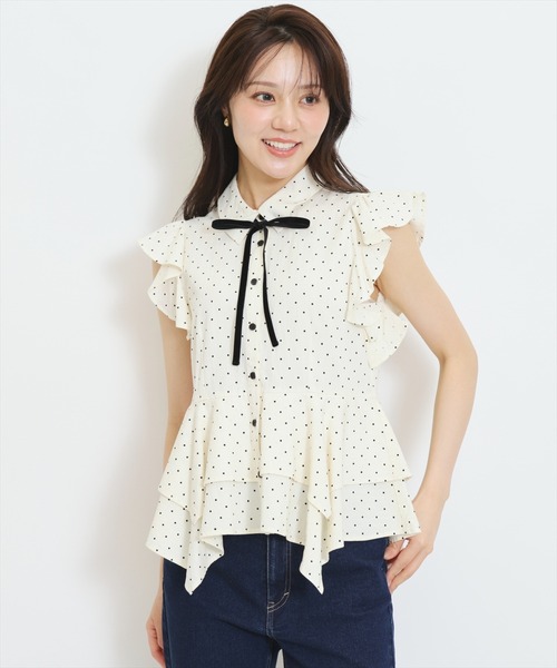 WILLSELECTION(ウィルセレクション)の「イレギュラーヘムリボンタイブラウス(シャツ/ブラウス・レディース・ブラウン系その他/ブラック系その他/ホワイト系その他・FREE)」の4枚目の写真