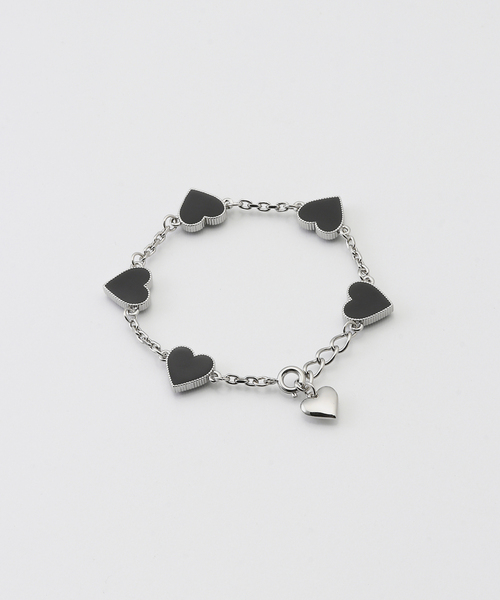 BASICKS(ベイシックス)の「BASICKS / ベイシックス Chain Heart Bracelet(ブレスレット・レディース・ブラック・FREE)」の2枚目の写真