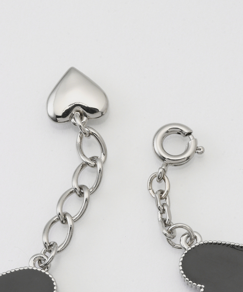 BASICKS(ベイシックス)の「BASICKS / ベイシックス Chain Heart Bracelet(ブレスレット・レディース・ブラック・FREE)」の3枚目の写真