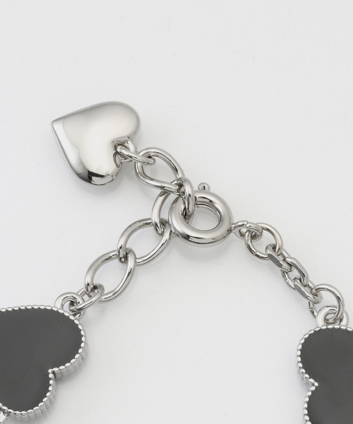 BASICKS(ベイシックス)の「BASICKS / ベイシックス Chain Heart Bracelet(ブレスレット・レディース・ブラック・FREE)」の4枚目の写真