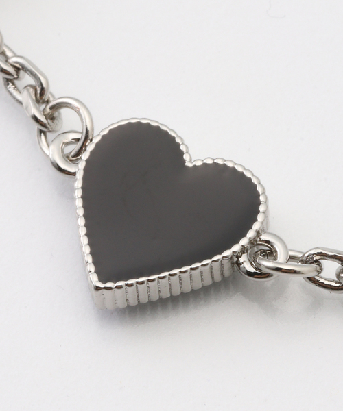BASICKS(ベイシックス)の「BASICKS / ベイシックス Chain Heart Bracelet(ブレスレット・レディース・ブラック・FREE)」の6枚目の写真
