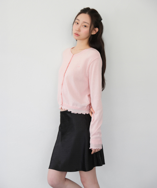 MOUI(モウイ)の「Layered frill cardigan (PINK)(カーディガン/ボレロ・レディース・その他・FREE)」の2枚目の写真