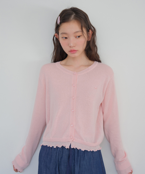 MOUI(モウイ)の「Layered frill cardigan (PINK)(カーディガン/ボレロ・レディース・その他・FREE)」の3枚目の写真