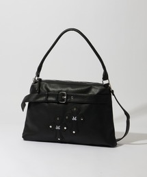【MUCENT/ムセント】RAZ CROSS LEATHER BELTED SHOULDER BAG UNISEX/ラズクロス レザーベルトショルダーバッグ