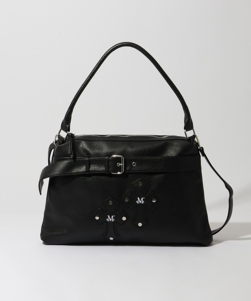 MUCENT(ムセント)の「【MUCENT/ムセント】RAZ CROSS LEATHER BELTED SHOULDER BAG UNISEX/ラズクロス レザーベルトショルダーバッグ(ショルダーバッグ・レディース・ブラック・FREE)」の6枚目の写真