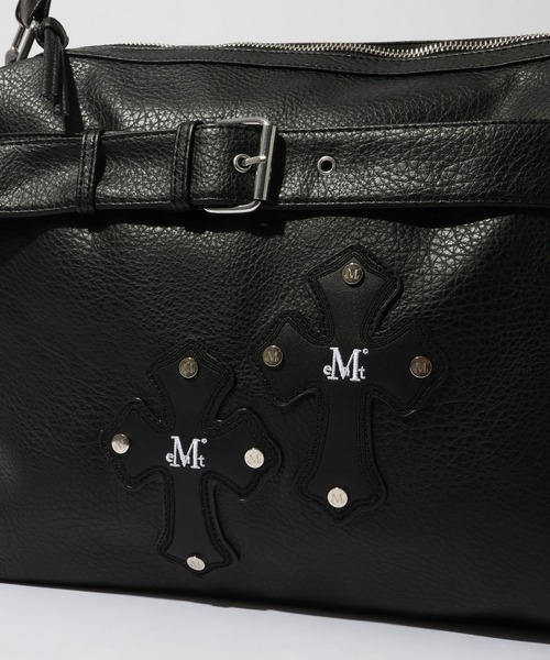 MUCENT(ムセント)の「【MUCENT/ムセント】RAZ CROSS LEATHER BELTED SHOULDER BAG UNISEX/ラズクロス レザーベルトショルダーバッグ(ショルダーバッグ・レディース・ブラック・FREE)」の3枚目の写真