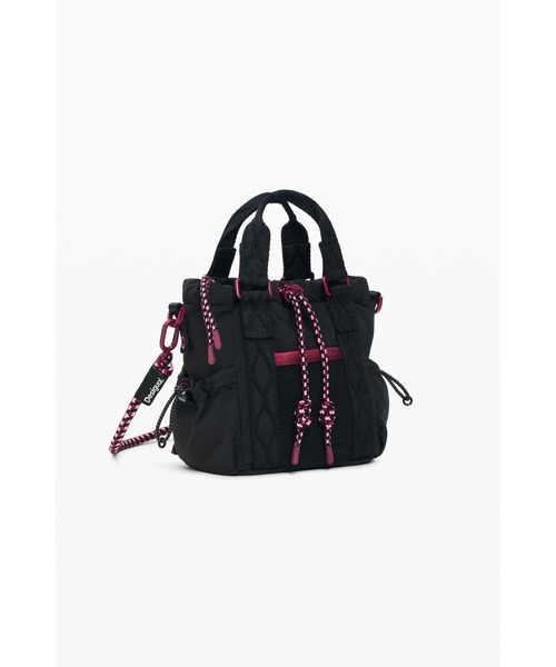 Desigual(デシグアル)の「Braided rope mini tote bag / ブレイドロープミニトートバッグ(ハンドバッグ・レディース・ブラック・FREE)」の1枚目の写真