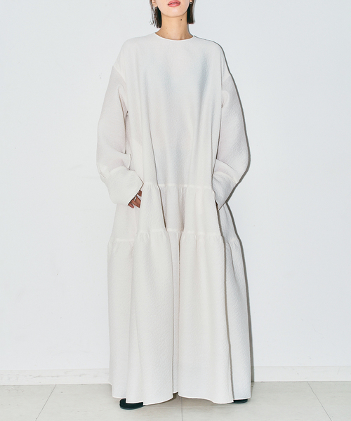 CITYSHOP(シティーショップ)の「SHEER JACQURD DRESS:ワンピース(ワンピース・レディース・ホワイト・36)」の1枚目の写真