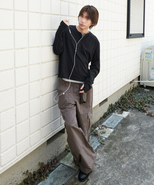XERO（ゼロ）の「レイヤードヘンリーネックTシャツ [ブラック]（Tシャツ/カットソー・レディース・その他・MEDIUM/LARGE/X-LARGE）」の2枚目の写真