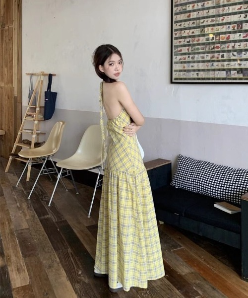 mul.(ムル)の「【TUNE】チェック柄イエローワンピ―ス(ワンピース・レディース・イエロー・FREE)」の3枚目の写真