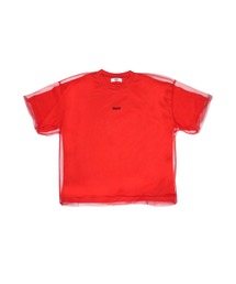 MSGM（エムエスジーエム）の「MSGM チュールレイヤード ロゴTシャツ（Tシャツ/カットソー）」