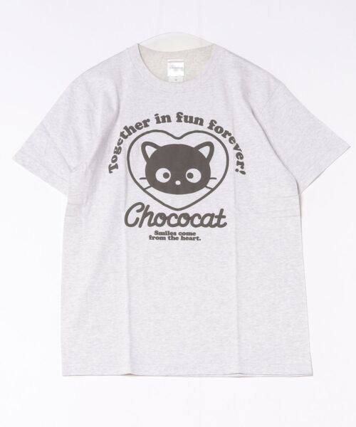 sanrio（サンリオ）の「【 sanrio 】 サンリオキャラクターズ プリントＴシャツ 26F8（Tシャツ/カットソー・レディース・ライトベージュ/ライトパープル/ブラック×ブルー/ライトグリーン/ホワイト×レッド/ホワイト×ブラック/杢グレー/ライトピンク/ライトイエロー/ライトブルー・MEDIUM/LARGE）」の2枚目の写真