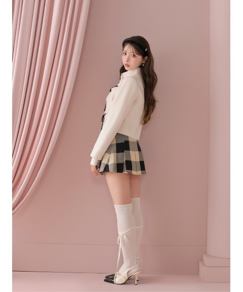M me eme(エムミーエメ)の「Check box pleats mini skirt(eme11197)(スカート・レディース・ベージュ×ブラック・FL/XS/FREE)」の10枚目の写真
