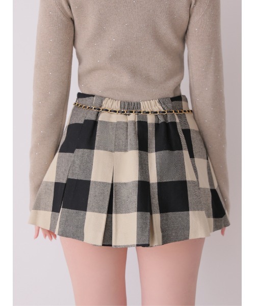 M me eme(エムミーエメ)の「Check box pleats mini skirt(eme11197)(スカート・レディース・ベージュ×ブラック・FL/XS/FREE)」の15枚目の写真