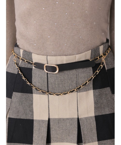 M me eme(エムミーエメ)の「Check box pleats mini skirt(eme11197)(スカート・レディース・ベージュ×ブラック・FL/XS/FREE)」の16枚目の写真