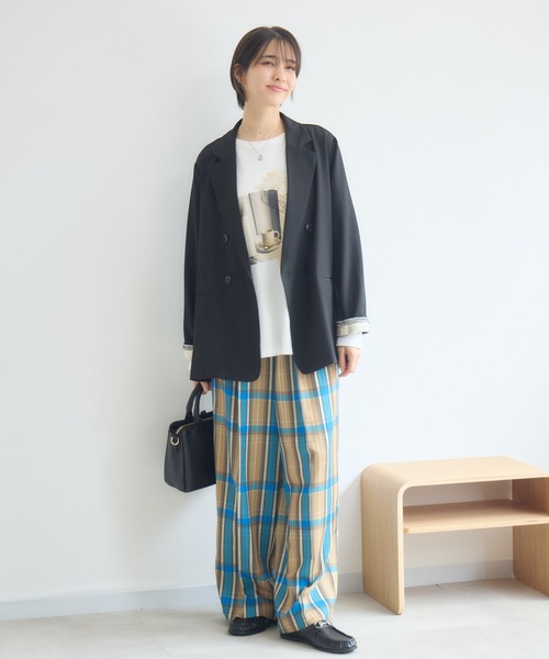 KATHARINE ROSS(キャサリンロス)の「ワイドチェックパンツ(その他パンツ・レディース・ブルー・FREE)」の15枚目の写真