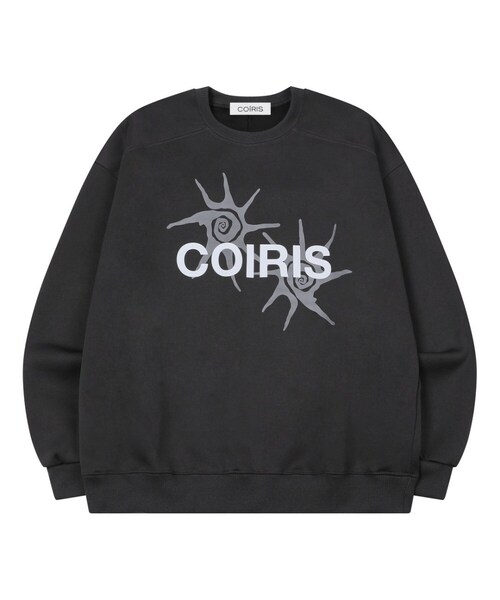 COIRIS（コイリス）の「ヘイブンラウンドネック スウェット 男女共用（スウェット・レディース・ライトグレー/チャコールグレー・FREE）」の2枚目の写真