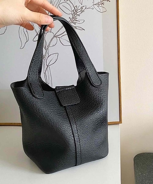 TONE SELECT GOODS（トーンセレクトグッズ）の「Liaa/インポーチ付き  ミニトートバッグ ハンドバッグ A18857（ハンドバッグ・レディース・アイボリー/ブラック/ブラウン・FREE）」の2枚目の写真