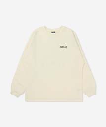 【Hurley:ハーレー】ヘビーウエイトサーマルTシャツ　ビッグロゴ　バックプリント　オーバーサイズ　吸水速乾×形状安　THERMAL BIG LOGO OVERSIZED LONG SLEEVE TEE