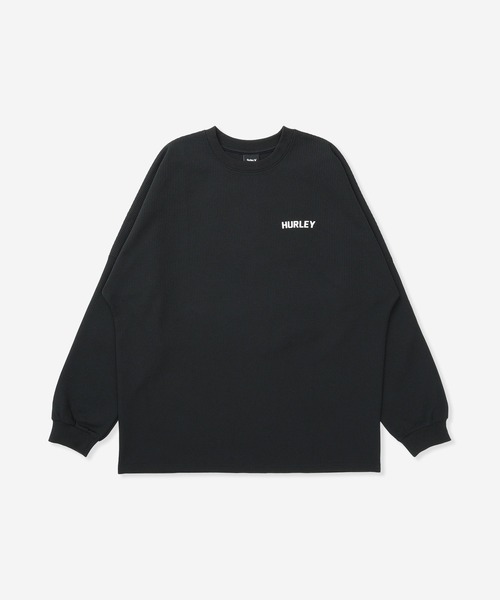 Hurley (ハーレー)の「【Hurley:ハーレー】ヘビーウエイトサーマルTシャツ ビッグロゴ バックプリント オーバーサイズ 吸水速乾×形状安 THERMAL BIG LOGO OVERSIZED LONG SLEEVE TEE(Tシャツ/カットソー・メンズ・オフホワイト/ブラック・LARGE/MEDIUM/SMALL/X-LARGE)」の1枚目の写真