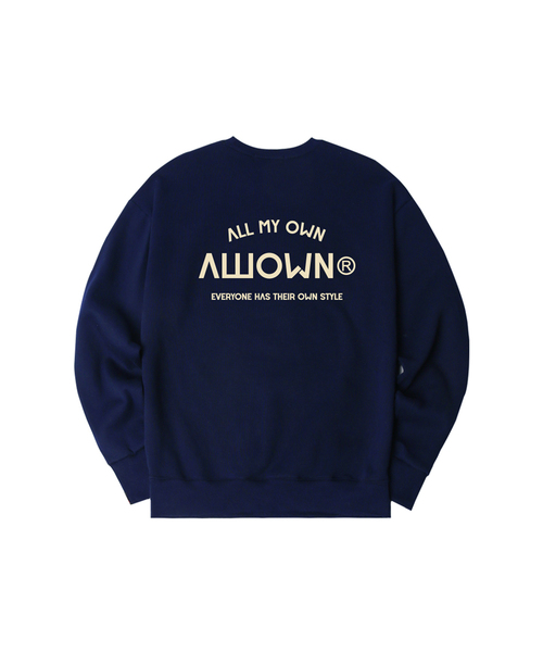 ALLIOWN（オールイオン）の「A/L EVERYONE オーバーサイズ 裏起毛 スウェット (GOM4-6AL033)（スウェット・メンズ・ブラック/ホワイト/ネイビー/ライトグレー/チャコールグレー/アイボリー・MEDIUM/LARGE/X-LARGE）」の6枚目の写真