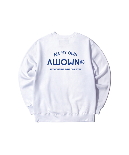 ALLIOWN（オールイオン）の「A/L EVERYONE オーバーサイズ 裏起毛 スウェット (GOM4-6AL033)（スウェット・メンズ・ブラック/ホワイト/ネイビー/ライトグレー/チャコールグレー/アイボリー・MEDIUM/LARGE/X-LARGE）」の2枚目の写真