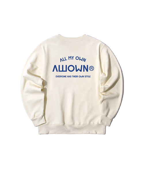 ALLIOWN（オールイオン）の「A/L EVERYONE オーバーサイズ 裏起毛 スウェット (GOM4-6AL033)（スウェット・メンズ・ブラック/ホワイト/ネイビー/ライトグレー/チャコールグレー/アイボリー・MEDIUM/LARGE/X-LARGE）」の3枚目の写真