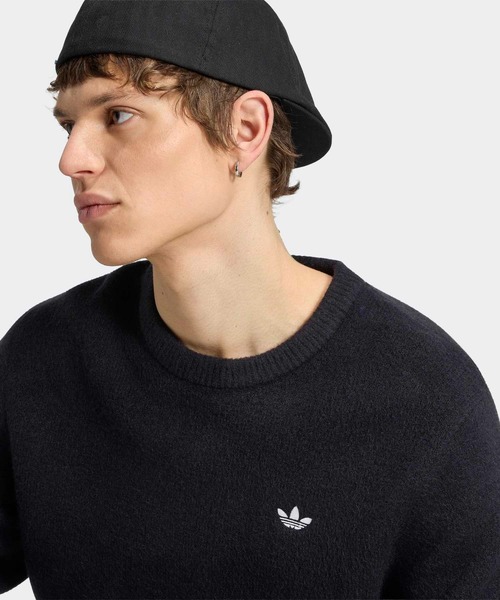adidas(アディダス)の「トレフォイル エッセンシャルズ フルニット セーター / アディダスオリジナルス adidas Originals(ニット/セーター・メンズ・ブラック・XX-LARGE/X-SMALL/X-LARGE/MEDIUM/LARGE/3XL/SMALL)」の3枚目の写真