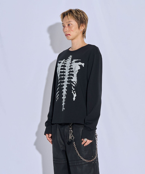 PITCHBLACK(ピッチブラック)の「スケルトングラフィック長袖Tシャツ(ブラック)(Tシャツ/カットソー・メンズ・その他・MEDIUM/LARGE/X-LARGE)」の3枚目の写真
