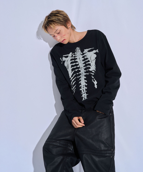 PITCHBLACK(ピッチブラック)の「スケルトングラフィック長袖Tシャツ(ブラック)(Tシャツ/カットソー・メンズ・その他・MEDIUM/LARGE/X-LARGE)」の4枚目の写真