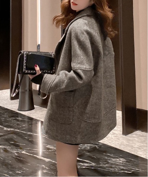 &soiree(アンドソワレ)の「ビックシルエットポケット付きテーラードジャケット(テーラードジャケット・レディース・ブラウン・X-LARGE/LARGE/MEDIUM)」の3枚目の写真