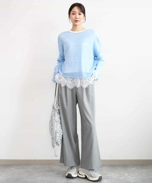 MK MICHEL KLEIN（エムケーミッシェルクラン）の「[洗える]モヘアメッシュニット（ニット/セーター・レディース・ライトブルー/ベージュ/グレー・38）」の16枚目の写真