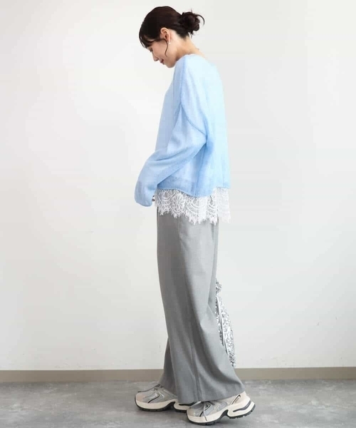 MK MICHEL KLEIN（エムケーミッシェルクラン）の「[洗える]モヘアメッシュニット（ニット/セーター・レディース・ライトブルー/ベージュ/グレー・38）」の17枚目の写真