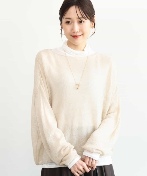 MK MICHEL KLEIN（エムケーミッシェルクラン）の「[洗える]モヘアメッシュニット（ニット/セーター・レディース・ライトブルー/ベージュ/グレー・38）」の22枚目の写真