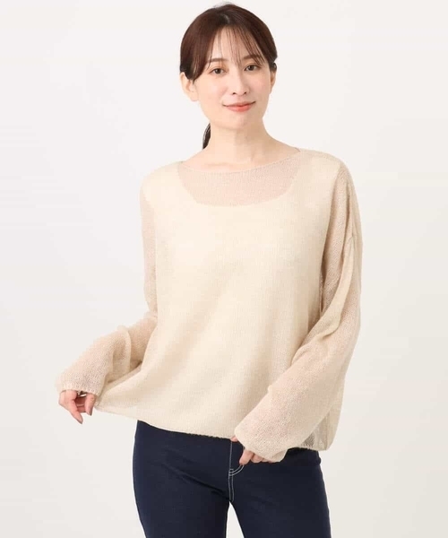 MK MICHEL KLEIN（エムケーミッシェルクラン）の「[洗える]モヘアメッシュニット（ニット/セーター・レディース・ライトブルー/ベージュ/グレー・38）」の20枚目の写真