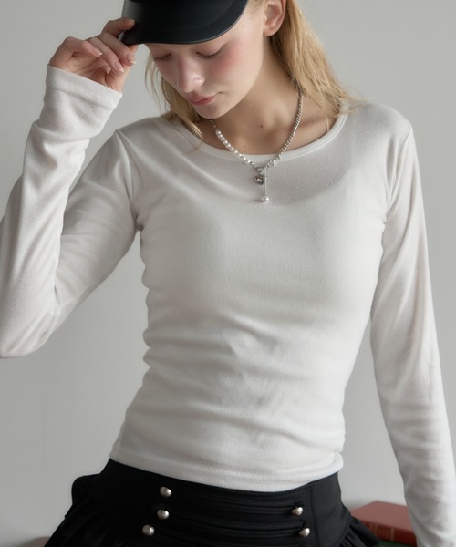 Birthday room(バースデイルーム)の「カラーコンパクトロンT/Colored Compact Long-Sleeve T-Shirt(Tシャツ/カットソー・レディース・グレー/ミント/イエロー/ホワイト・FREE)」の2枚目の写真