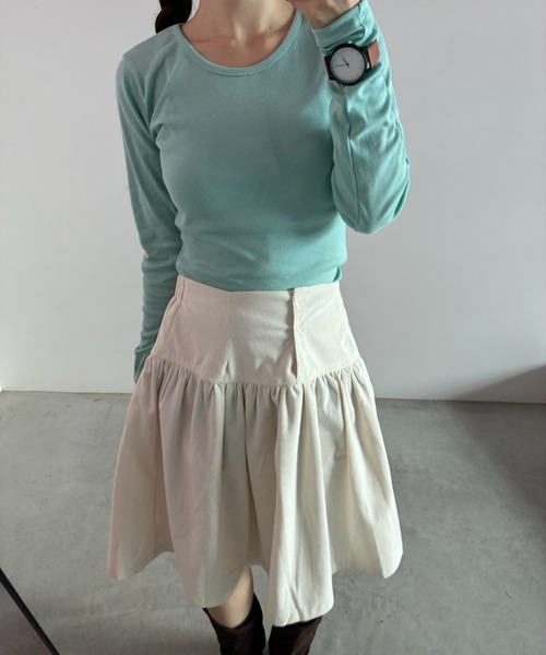 Birthday room(バースデイルーム)の「カラーコンパクトロンT/Colored Compact Long-Sleeve T-Shirt(Tシャツ/カットソー・レディース・グレー/ミント/イエロー/ホワイト・FREE)」の11枚目の写真