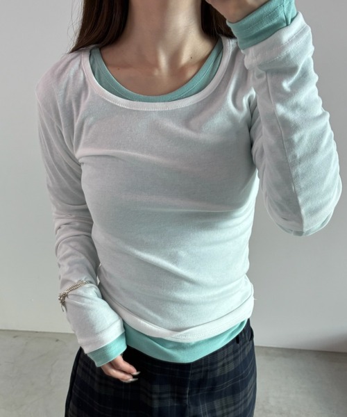 Birthday room(バースデイルーム)の「カラーコンパクトロンT/Colored Compact Long-Sleeve T-Shirt(Tシャツ/カットソー・レディース・グレー/ミント/イエロー/ホワイト・FREE)」の6枚目の写真