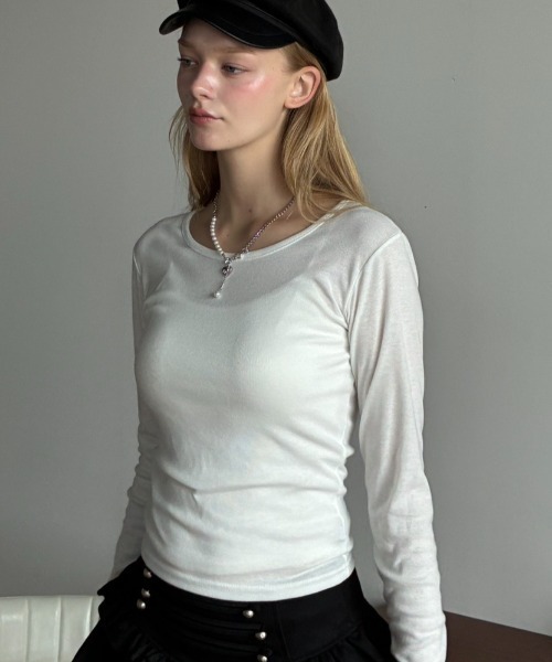Birthday room(バースデイルーム)の「カラーコンパクトロンT/Colored Compact Long-Sleeve T-Shirt(Tシャツ/カットソー・レディース・グレー/ミント/イエロー/ホワイト・FREE)」の12枚目の写真