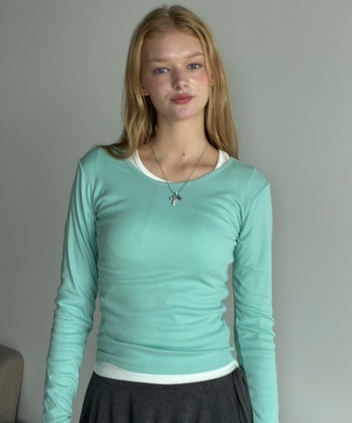 Birthday room(バースデイルーム)の「カラーコンパクトロンT/Colored Compact Long-Sleeve T-Shirt(Tシャツ/カットソー・レディース・グレー/ミント/イエロー/ホワイト・FREE)」の18枚目の写真